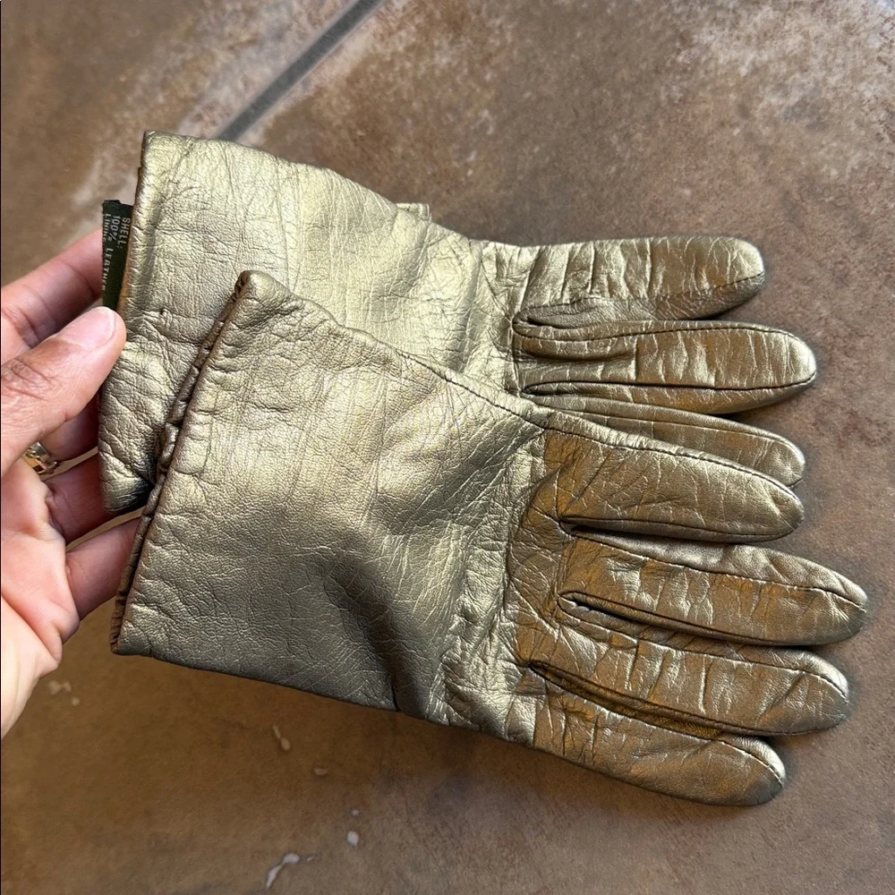 Metallic Bronze Leather Gloves – Genuine Leather - Picture 14 of 16